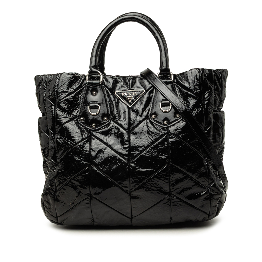 Pre-Loved Prada Impuntu Vernice Convertible Tote